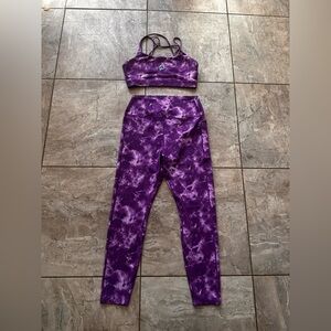 Peloton Purple Tie-Dye Leggings and Top Set